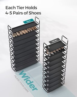 Foto 5 | Organizador De Almacenamiento Songmics Para Zapatos, 10 Niveles, Negro, 100 X 30 X 177 Cm - Venta Internacional.