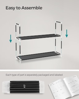Foto 6 | Organizador De Almacenamiento Songmics Para Zapatos, 10 Niveles, Negro, 100 X 30 X 177 Cm - Venta Internacional.