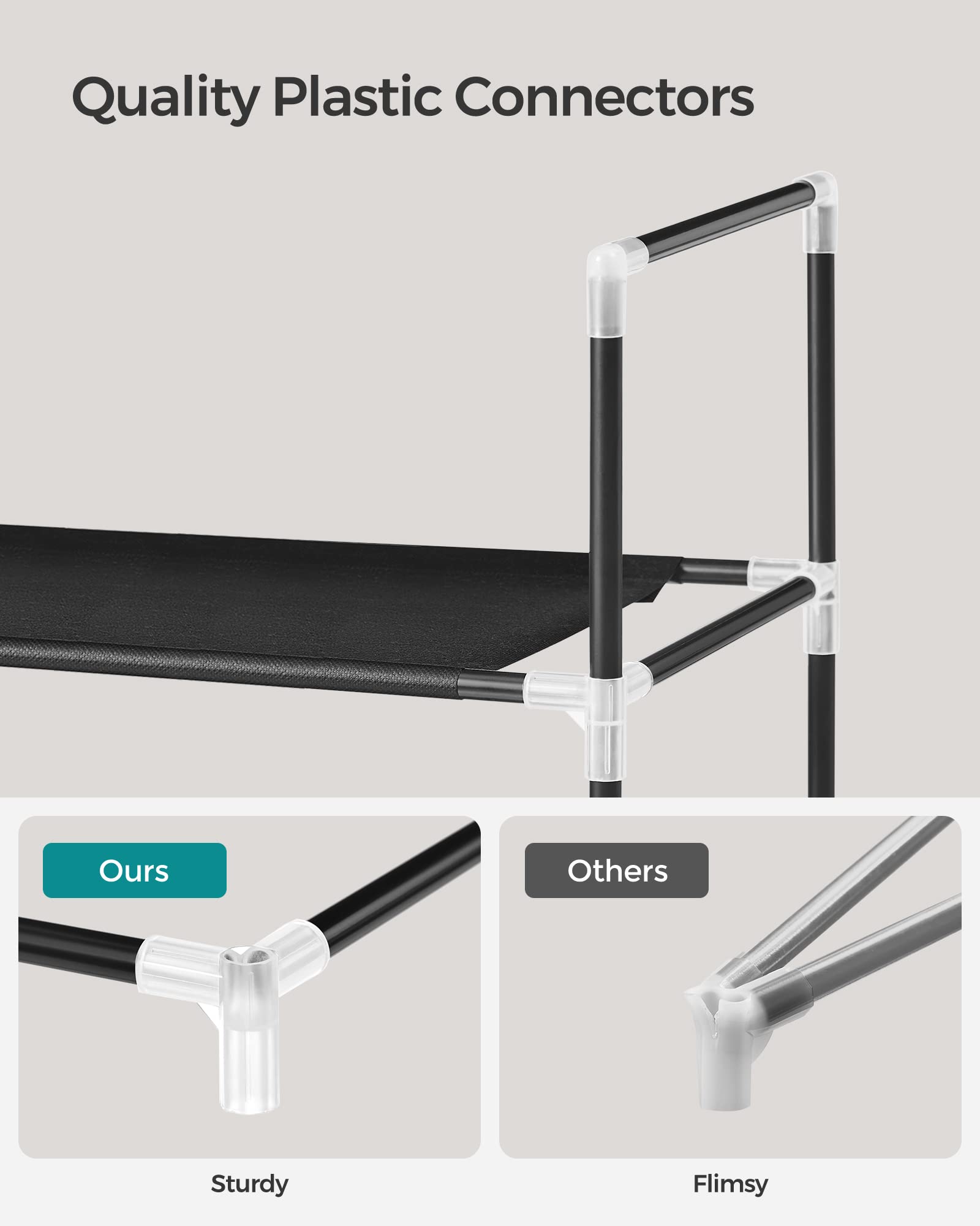 Foto 8 pulgar | Organizador De Almacenamiento Songmics Para Zapatos, 10 Niveles, Negro, 100 X 30 X 177 Cm - Venta Internacional.