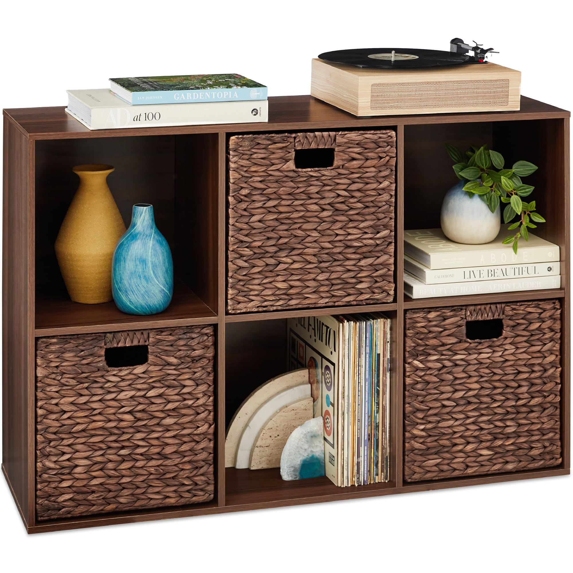 Foto 1 | Organizador De Almacenamiento Best Choice Products, 6 Cubos, Color Nogal - Venta Internacional.