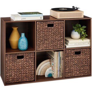 Foto 1 | Organizador De Almacenamiento Best Choice Products, 6 Cubos, Color Nogal - Venta Internacional.
