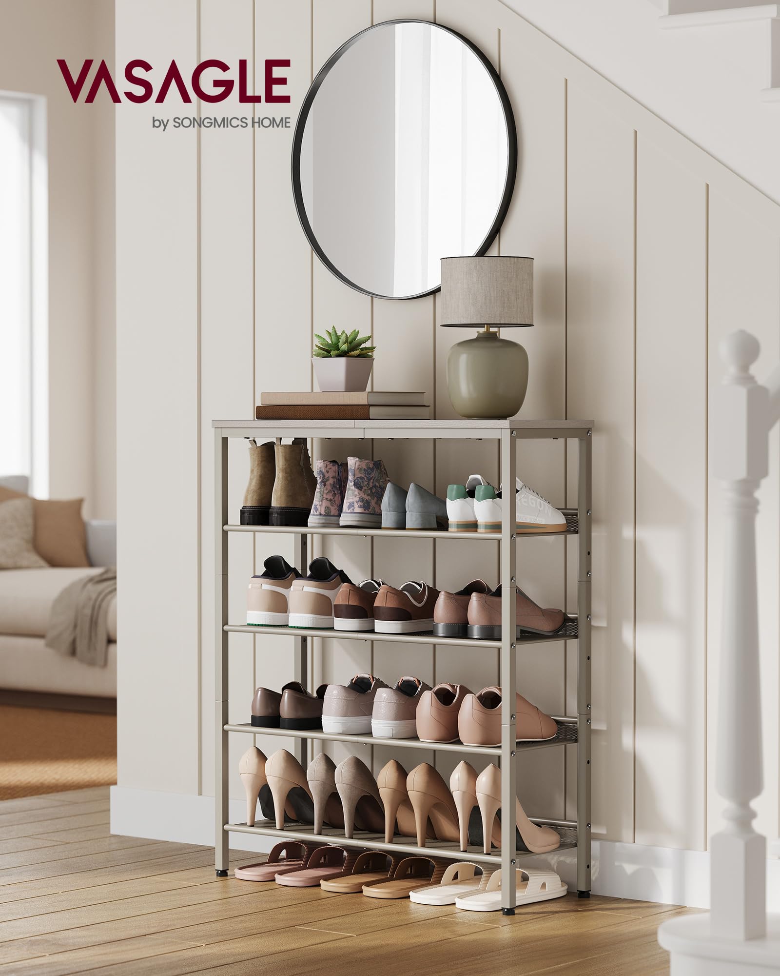 Foto 2 | Organizador De 5 Niveles Para Zapatos Vasagle Con Estantes De Almacenamiento, 75 X 30 X 93 Cm - Venta Internacional.