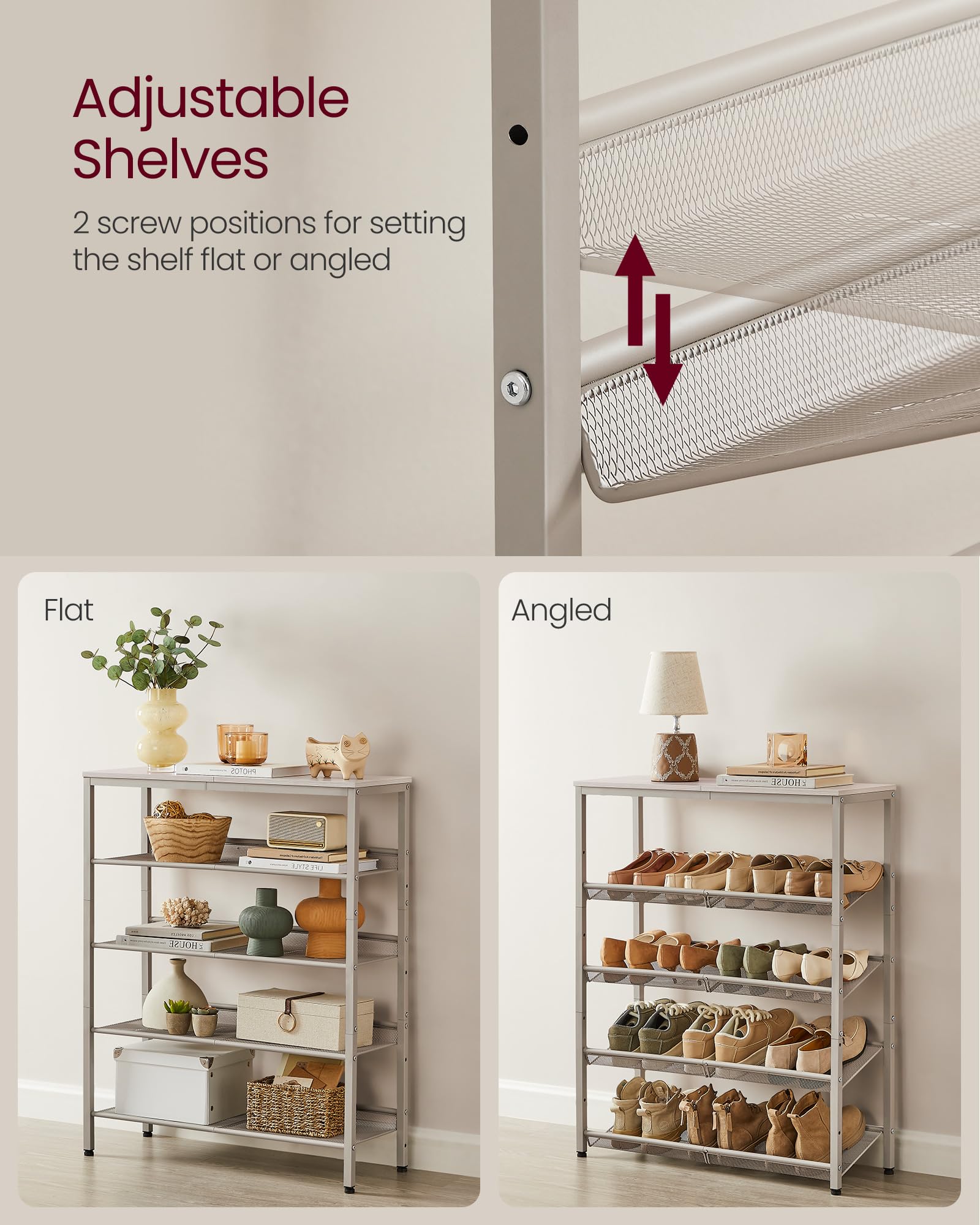 Foto 5 pulgar | Organizador De 5 Niveles Para Zapatos Vasagle Con Estantes De Almacenamiento, 75 X 30 X 93 Cm - Venta Internacional.