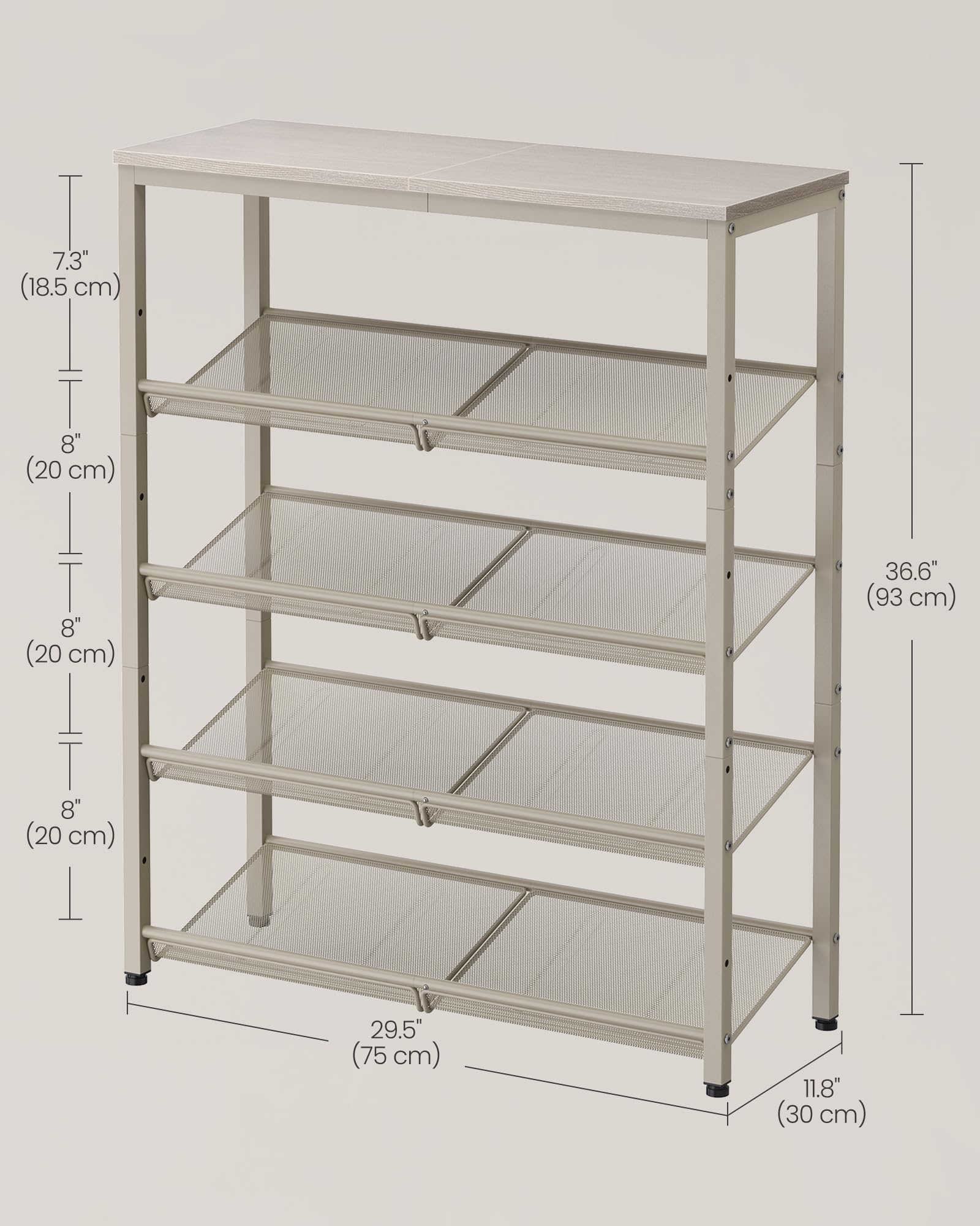 Foto 6 pulgar | Organizador De 5 Niveles Para Zapatos Vasagle Con Estantes De Almacenamiento, 75 X 30 X 93 Cm - Venta Internacional.