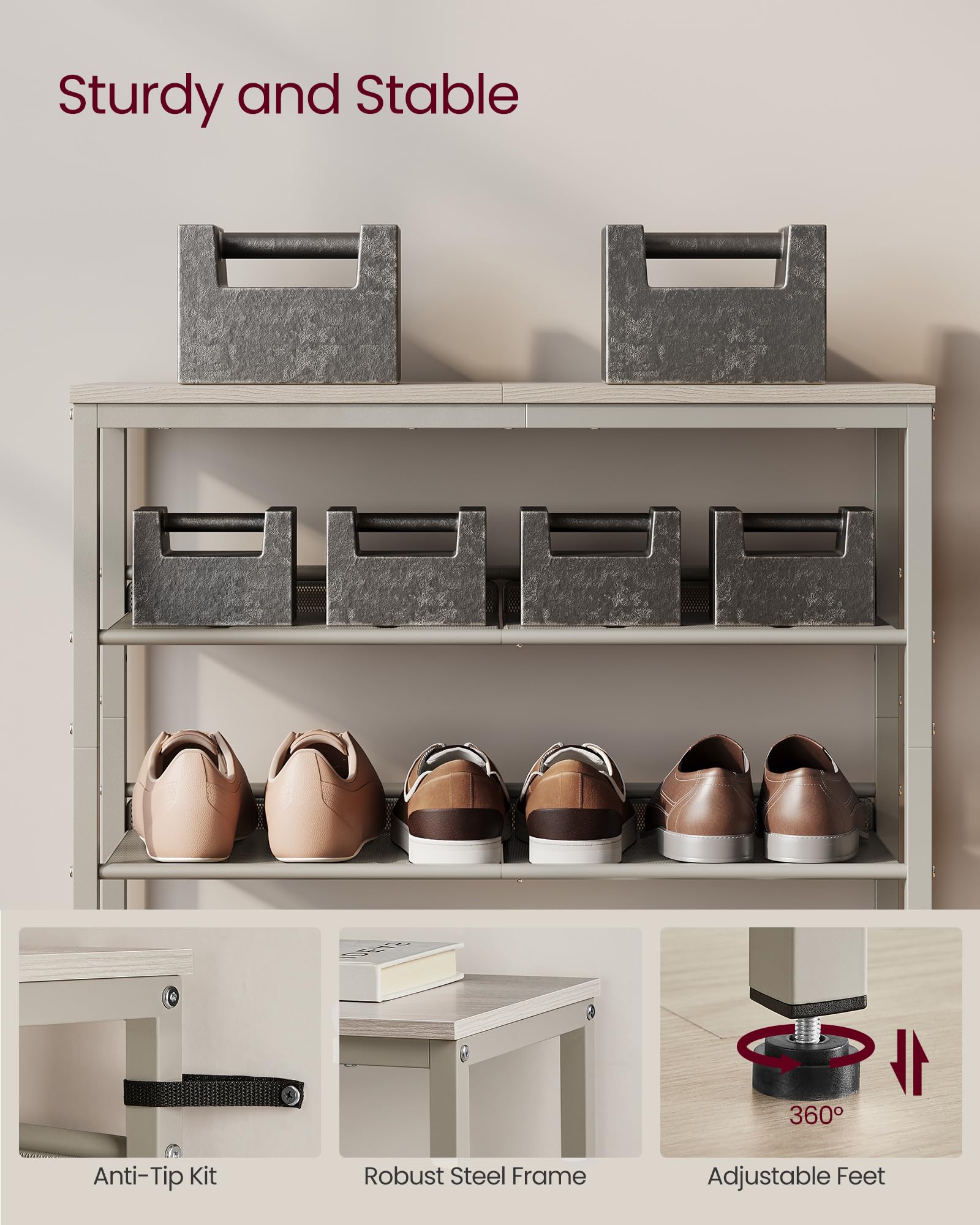 Foto 7 pulgar | Organizador De 5 Niveles Para Zapatos Vasagle Con Estantes De Almacenamiento, 75 X 30 X 93 Cm - Venta Internacional.