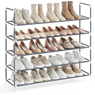Foto 1 | Zapatero Songmics, 5 Niveles, Estructura Metálica, Tela No Tejida, Gris - Venta Internacional.