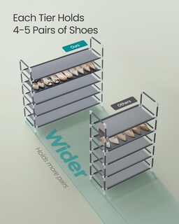 Foto 3 | Zapatero Songmics, 5 Niveles, Estructura Metálica, Tela No Tejida, Gris - Venta Internacional.