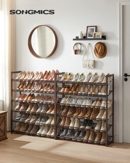 Foto 2 | Organizador De Zapatos Songmics, 12 Niveles, Metal, Para Guardar Zapatos, Bronce - Venta Internacional.