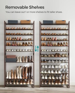 Foto 5 | Organizador De Zapatos Songmics, 12 Niveles, Metal, Para Guardar Zapatos, Bronce - Venta Internacional.