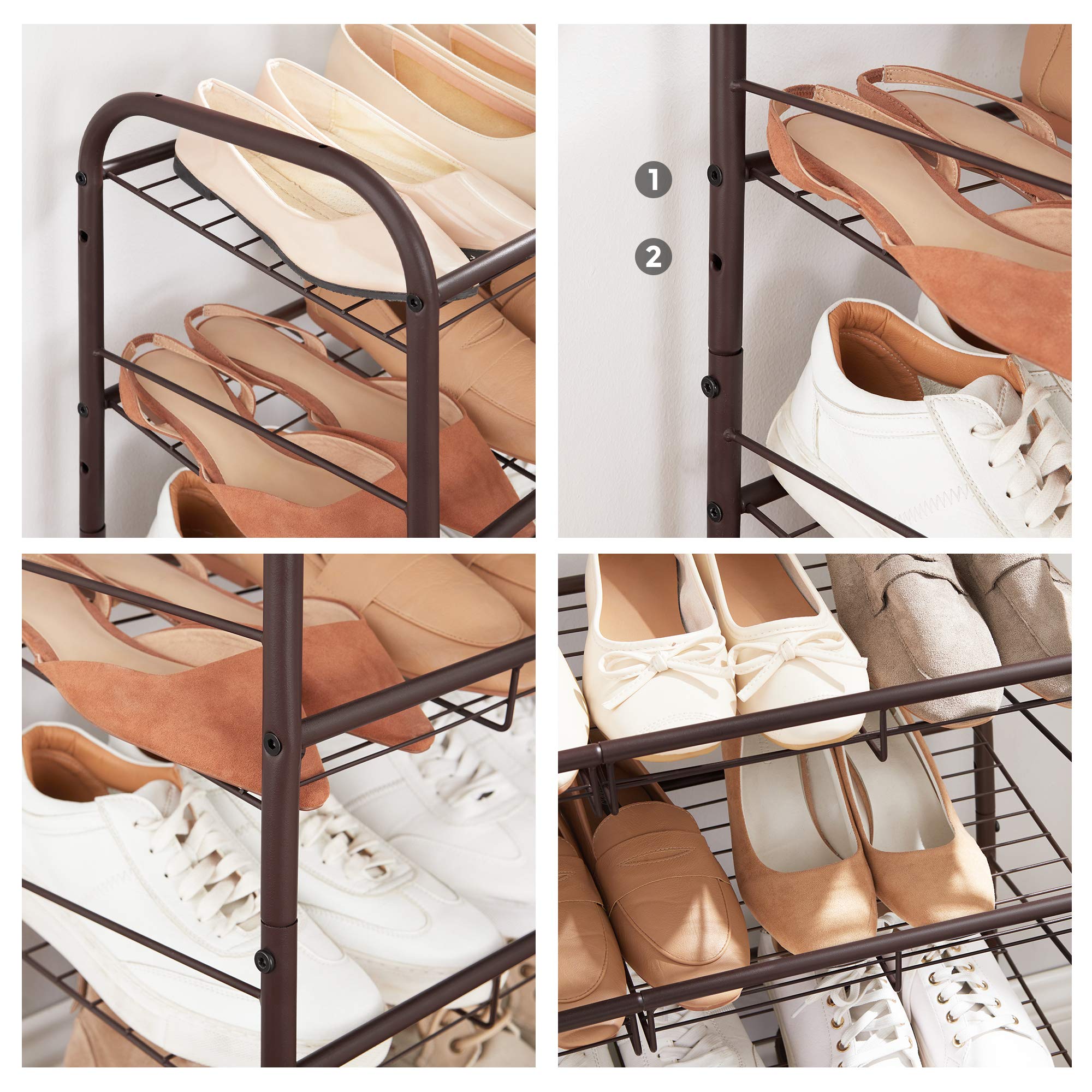 Foto 5 | Zapatero Songmics De 3 Niveles Para Armario, 12 Pares, Metal Bronce - Venta Internacional.