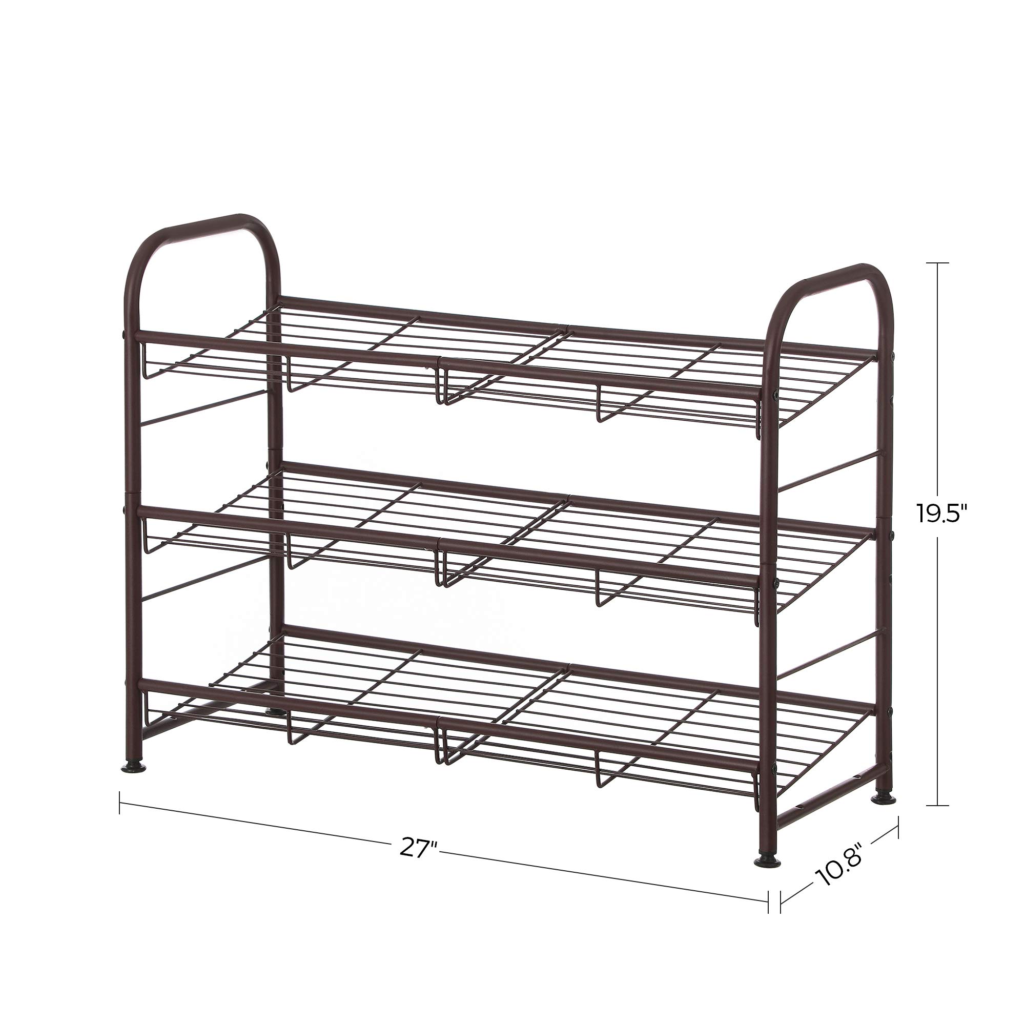 Foto 7 | Zapatero Songmics De 3 Niveles Para Armario, 12 Pares, Metal Bronce - Venta Internacional.