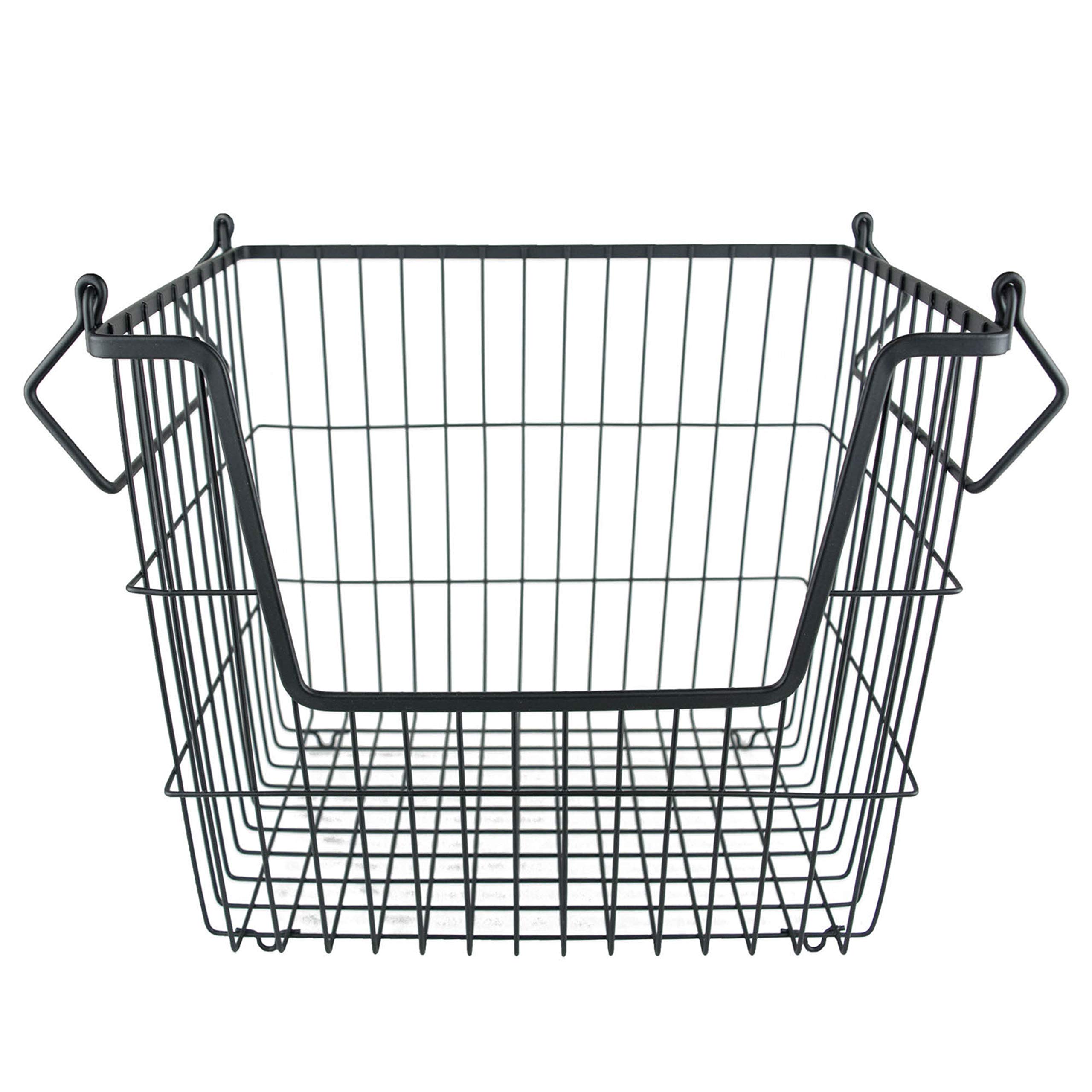 Foto 1 | Cubo De Almacenamiento Dii, Malla De Alambre Metálico, Apilable, Rectangular, Negro - Venta Internacional.