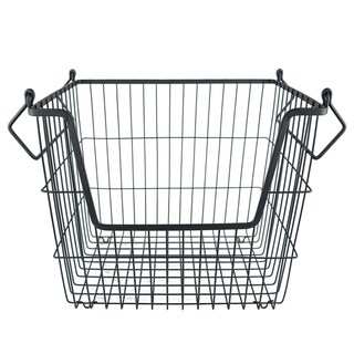 Foto 1 | Cubo De Almacenamiento Dii, Malla De Alambre Metálico, Apilable, Rectangular, Negro - Venta Internacional.