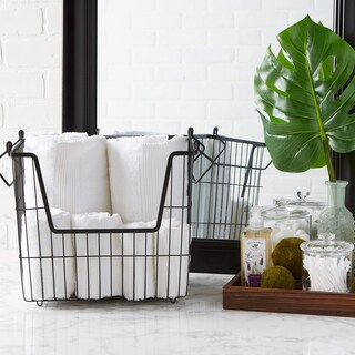 Foto 3 | Cubo De Almacenamiento Dii, Malla De Alambre Metálico, Apilable, Rectangular, Negro - Venta Internacional.
