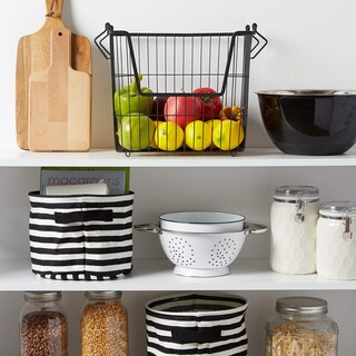 Foto 4 | Cubo De Almacenamiento Dii, Malla De Alambre Metálico, Apilable, Rectangular, Negro - Venta Internacional.