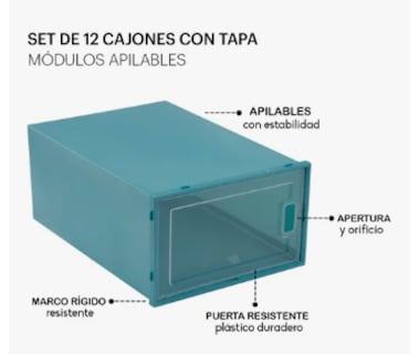 Foto 5 | Cajas De Zapatos Apilables