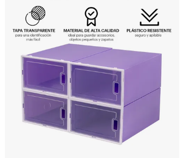 Foto 3 pulgar | Cajas Organizadoras Cajoneras Apilables Para Zapatos 12 Pz