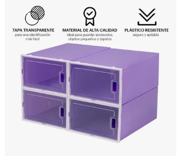 Foto 2 | Cajas Organizadoras Cajoneras Apilables Para Zapatos 12 Pz