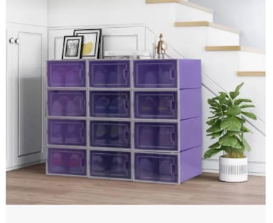 Foto 3 | Cajas Organizadoras Cajoneras Apilables Para Zapatos 12 Pz