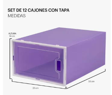 Foto 6 pulgar | Cajas Organizadoras Cajoneras Apilables Para Zapatos 12 Pz