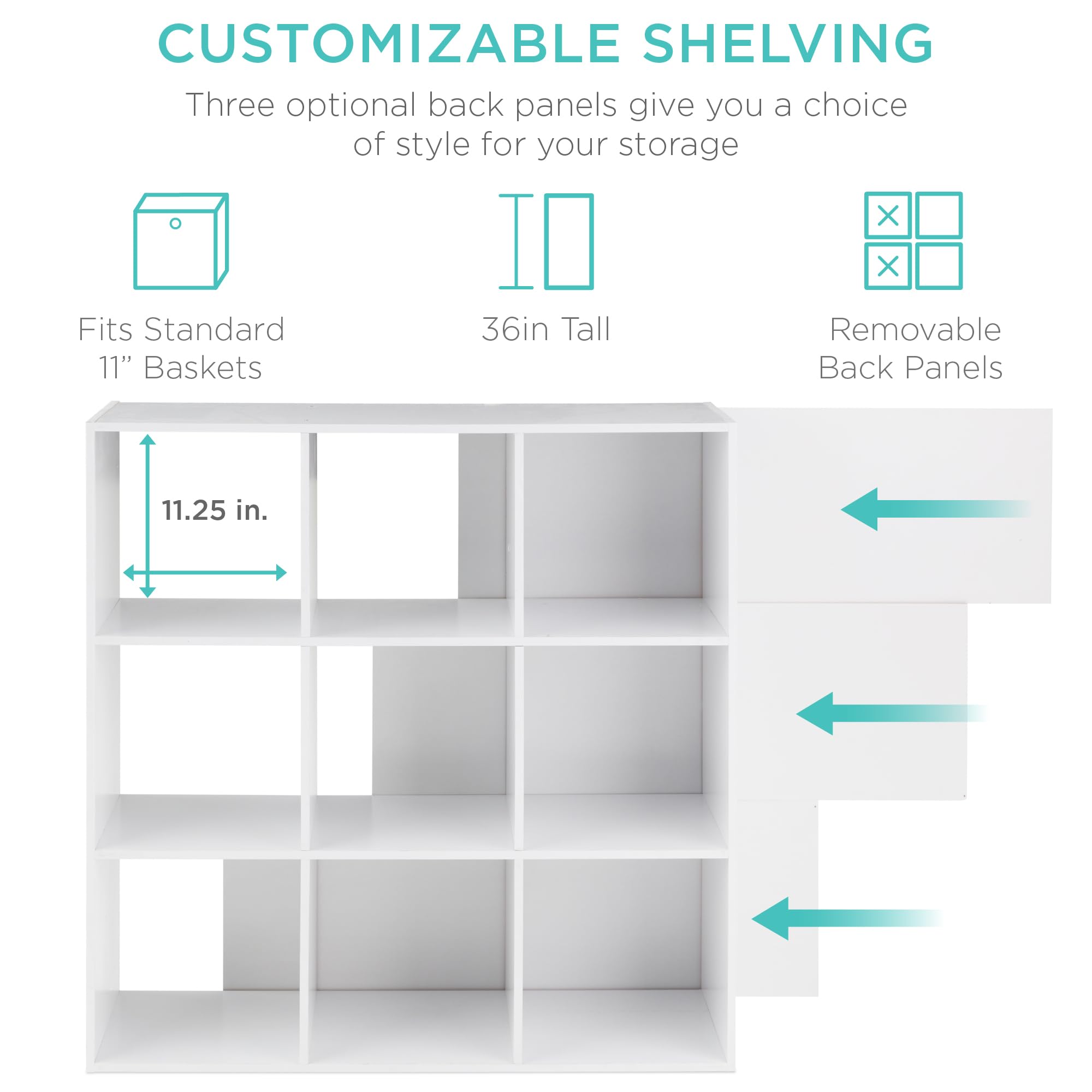 Foto 4 pulgar | Organizador De Almacenamiento Best Choice Products, 9 Cubos, Blanco - Venta Internacional.