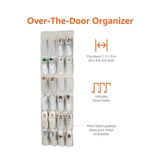 Foto 2 | Organizador De Zapatos Amazon Basics Para Colocar Sobre La Puerta, 24 Bolsillos - Venta Internacional.