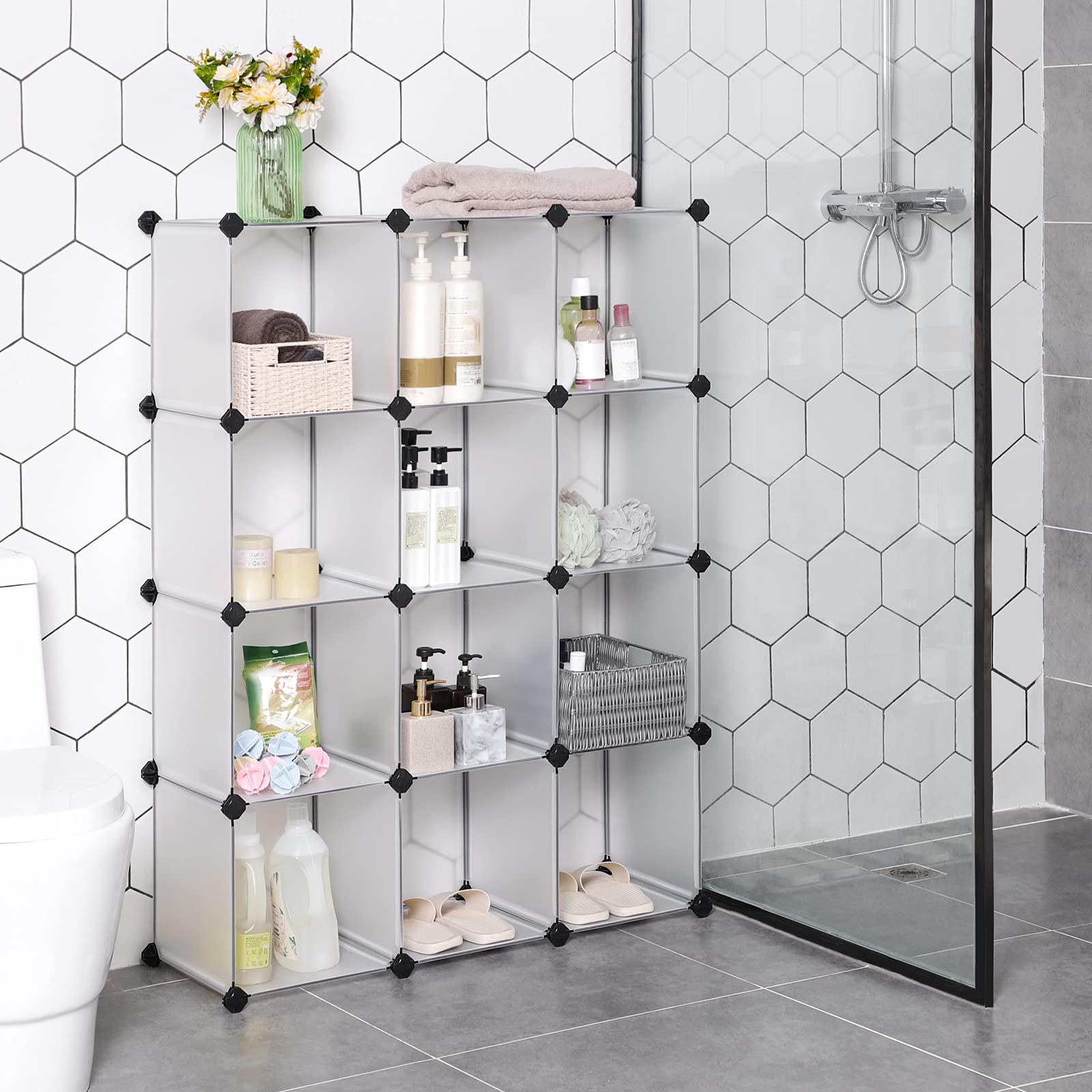 Foto 3 | Armario Modular Songmics Con 12 Cubos, 31 X 93 X 123 Cm, Ancho