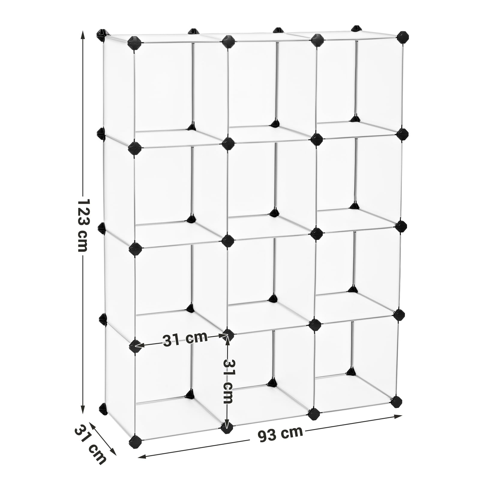 Foto 5 | Armario Modular Songmics Con 12 Cubos, 31 X 93 X 123 Cm, Ancho