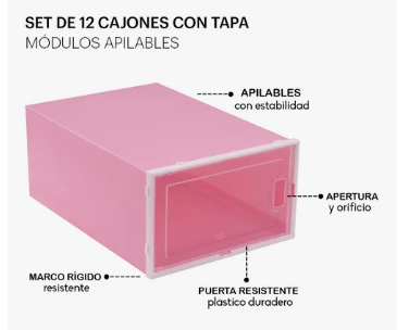 Foto 5 pulgar | Cajas Organizadoras Apilables para Zapatos 12 Piezas