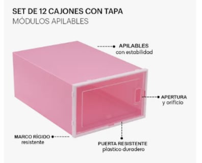 Foto 4 | Cajas Organizadoras Apilables para Zapatos 12 Piezas