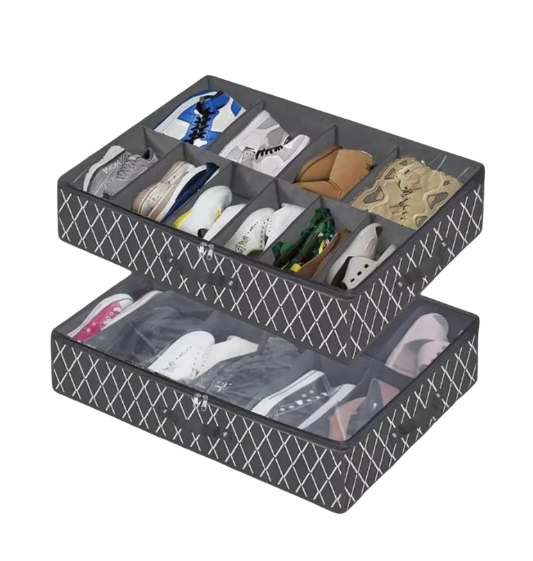 Foto 2 pulgar | Zapatera Plegable Bajo Cama Tucson 2 Piezas para 12 Pares C/U