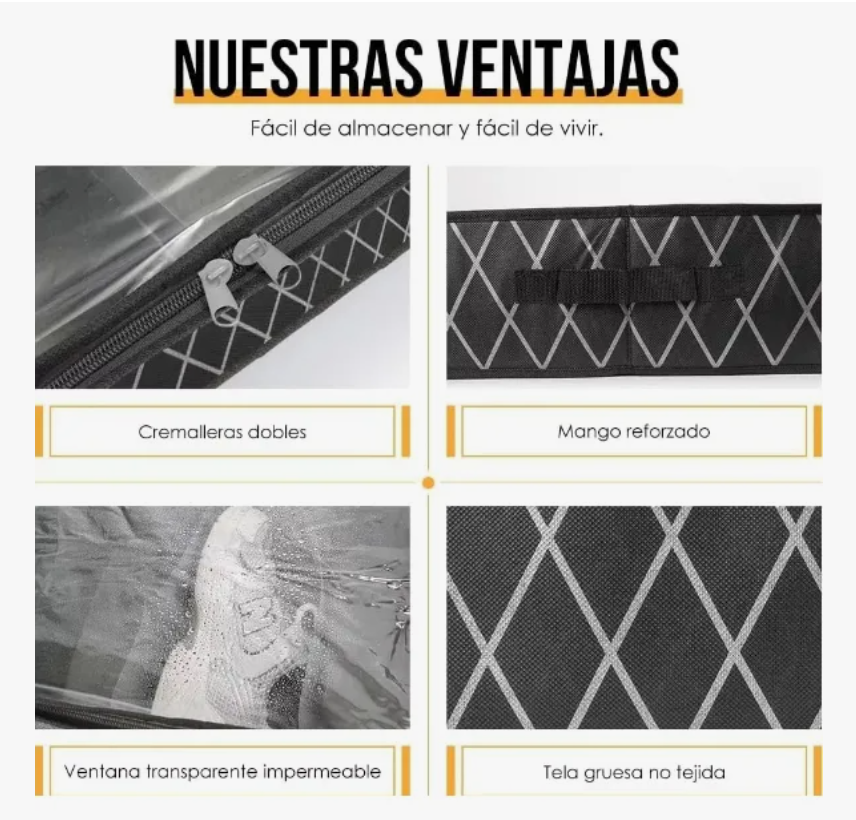 Foto 3 pulgar | Zapatera Plegable Bajo Cama Tucson 2 Piezas para 12 Pares C/U