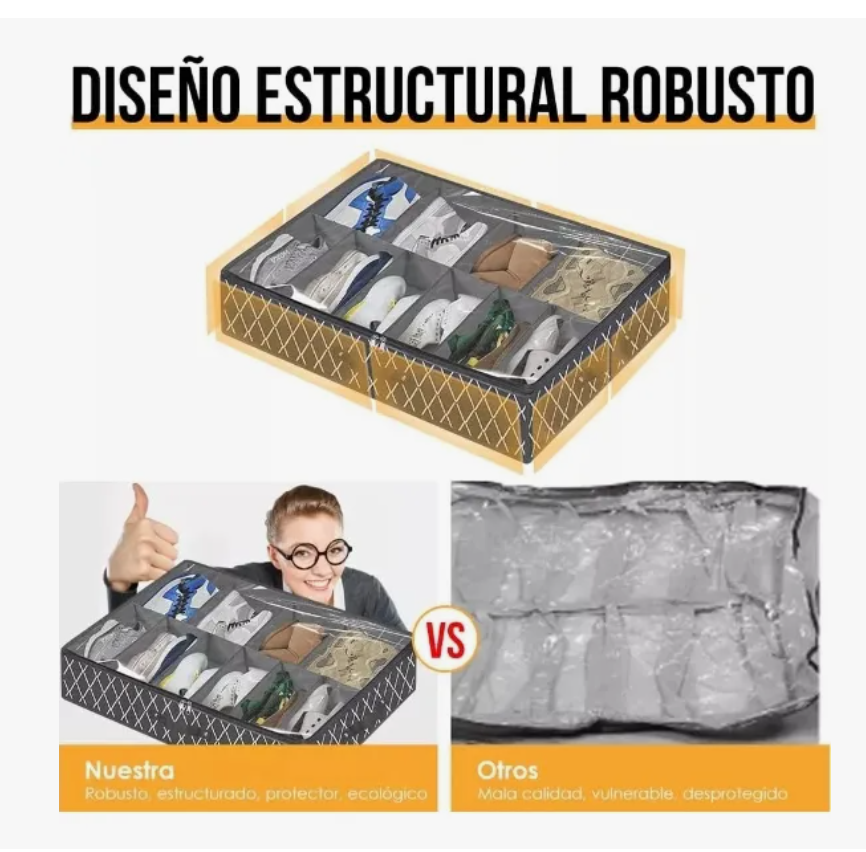 Foto 3 | Zapatera Plegable Bajo Cama Tucson 2 Piezas para 12 Pares C/U