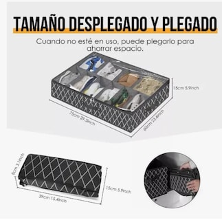 Foto 5 | Zapatera Plegable Bajo Cama Tucson 2 Piezas para 12 Pares C/U