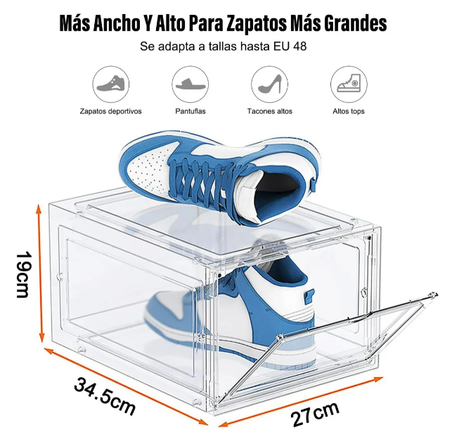 Foto 3 pulgar | Organizador De Zapatos Xtellar – Estante Con Cajas De Plástico Transparente De Alta Resistencia - Pack De 6