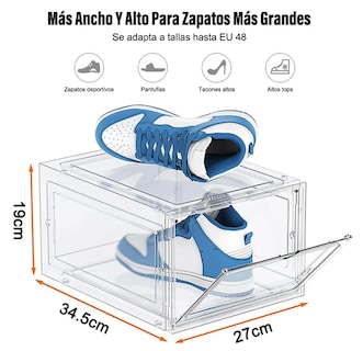 Foto 2 | Organizador De Zapatos Xtellar – Estante Con Cajas De Plástico Transparente De Alta Resistencia - Pack De 6