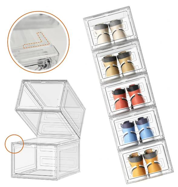 Foto 4 pulgar | Organizador De Zapatos Xtellar – Estante Con Cajas De Plástico Transparente De Alta Resistencia - Pack De 6