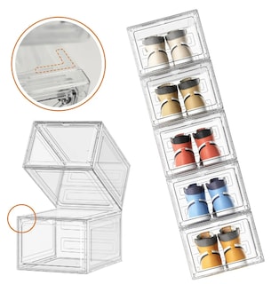 Foto 3 | Organizador De Zapatos Xtellar – Estante Con Cajas De Plástico Transparente De Alta Resistencia - Pack De 6