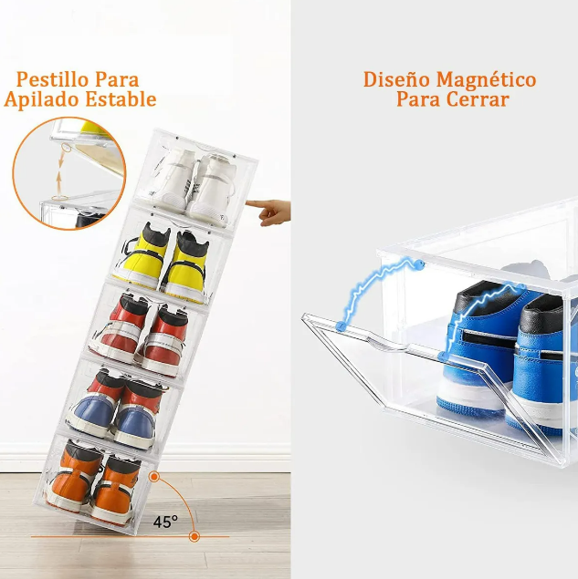 Foto 5 pulgar | Organizador De Zapatos Xtellar – Estante Con Cajas De Plástico Transparente De Alta Resistencia - Pack De 6