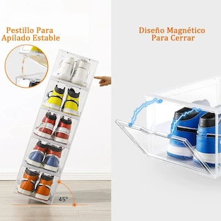 Foto 4 | Organizador De Zapatos Xtellar – Estante Con Cajas De Plástico Transparente De Alta Resistencia - Pack De 6