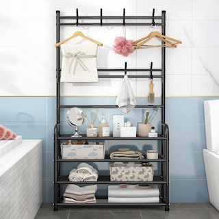 Foto 4 | Zapatero Con Perchero Para Entrada De 4 Niveles – Organizador Multifuncional Para Zapatos, Ropa, Bolsos Y Accesorios