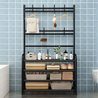 Foto 6 | Zapatero Con Perchero Para Entrada De 4 Niveles – Organizador Multifuncional Para Zapatos, Ropa, Bolsos Y Accesorios