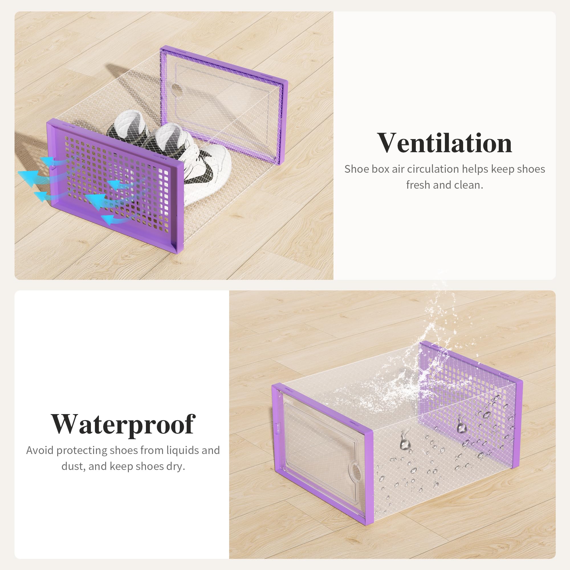Foto 5 | Cajas De Almacenamiento De Zapatos Kuject Xl De Plástico Transparente, Paquete De 12 - Venta Internacional.