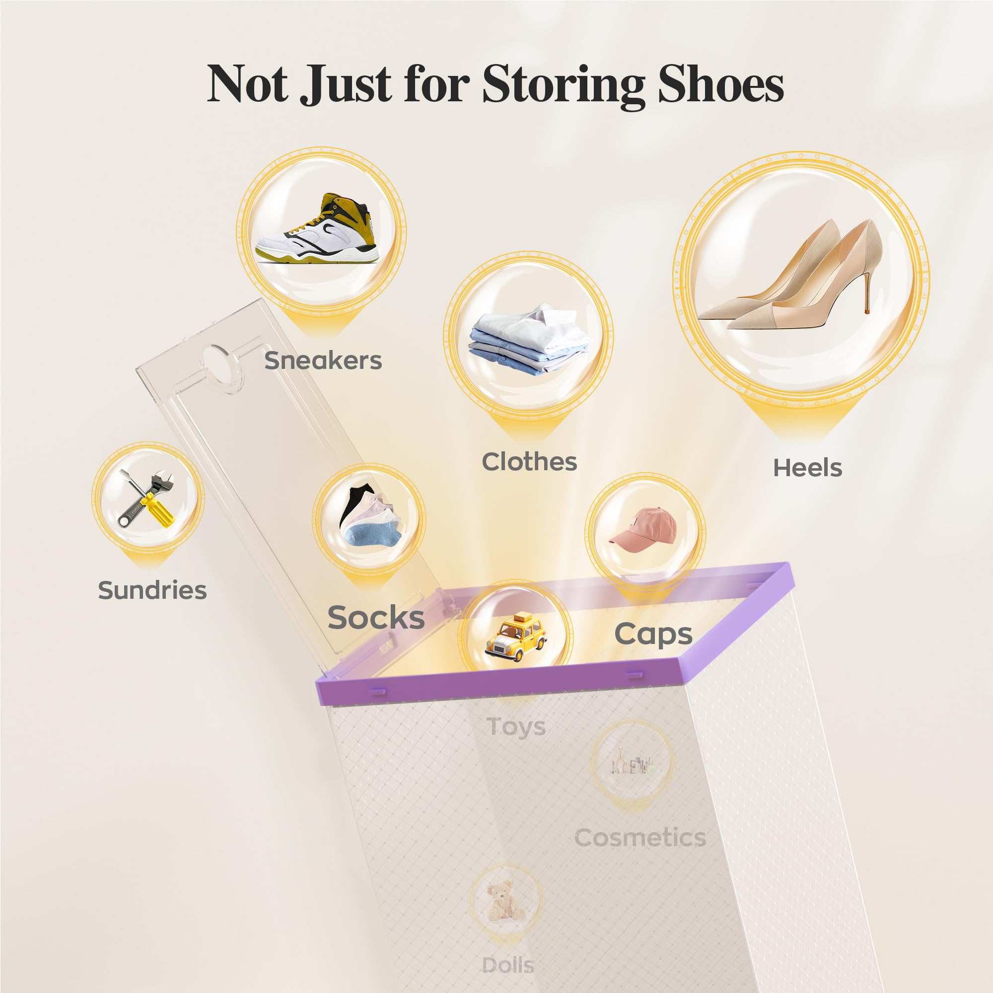 Foto 6 | Cajas De Almacenamiento De Zapatos Kuject Xl De Plástico Transparente, Paquete De 12 - Venta Internacional.