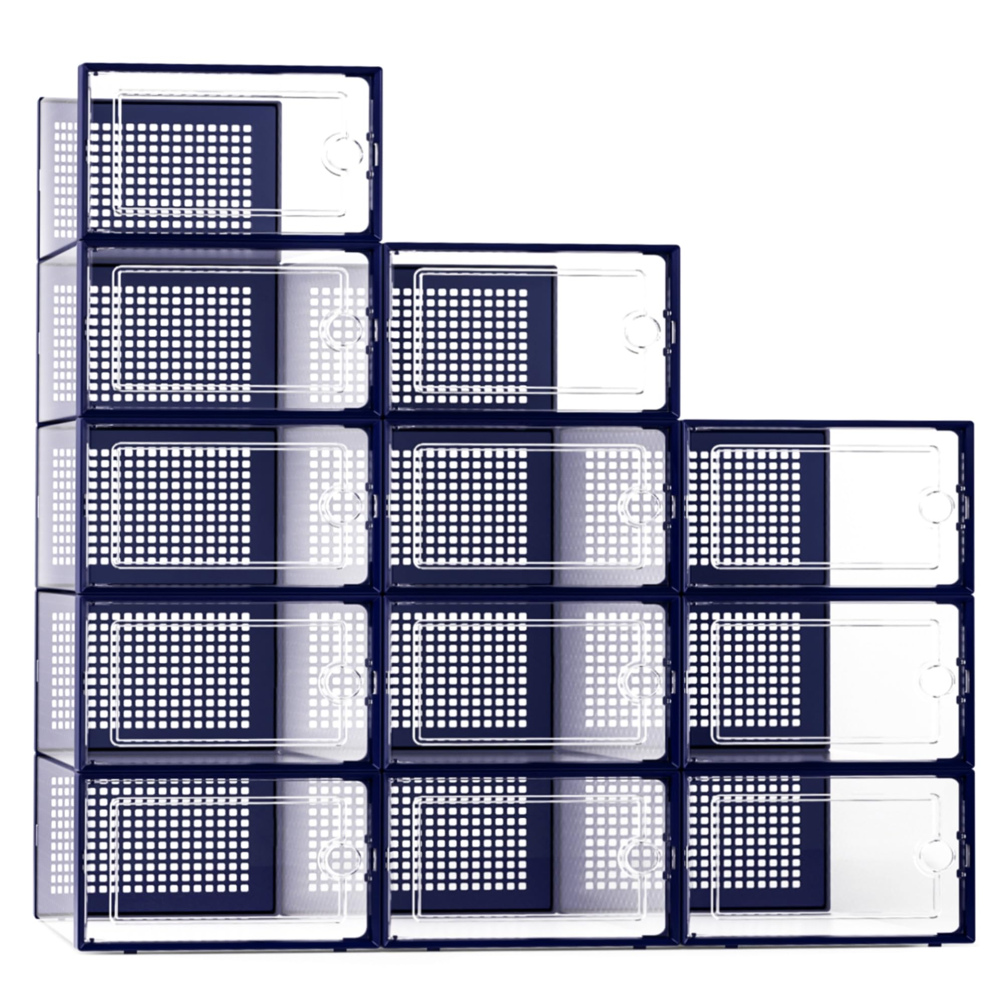 Foto 2 pulgar | Cajas Organizadoras Para Zapatos Kuject Xl, Paquete De 12 Unidades, Azules - Venta Internacional.