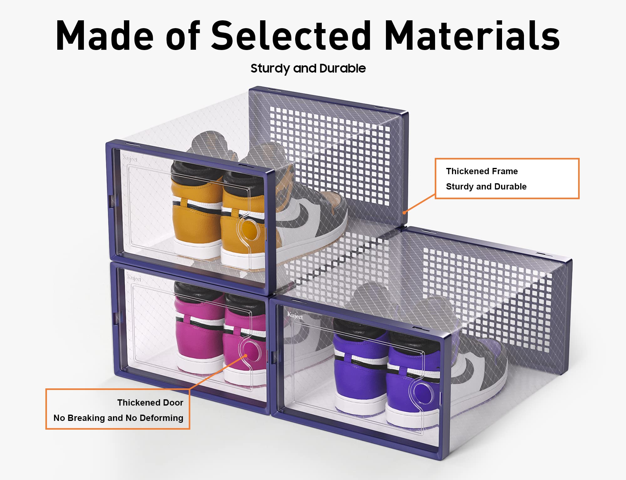 Foto 5 | Cajas Organizadoras Para Zapatos Kuject Xl, Paquete De 12 Unidades, Azules - Venta Internacional.