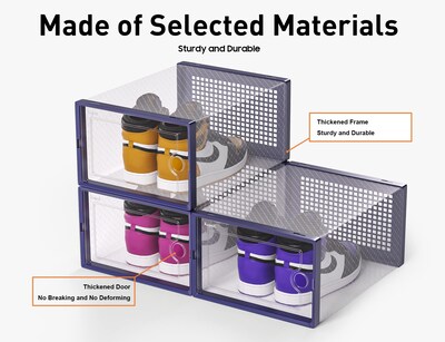 Foto 5 | Cajas Organizadoras Para Zapatos Kuject Xl, Paquete De 12 Unidades, Azules - Venta Internacional.