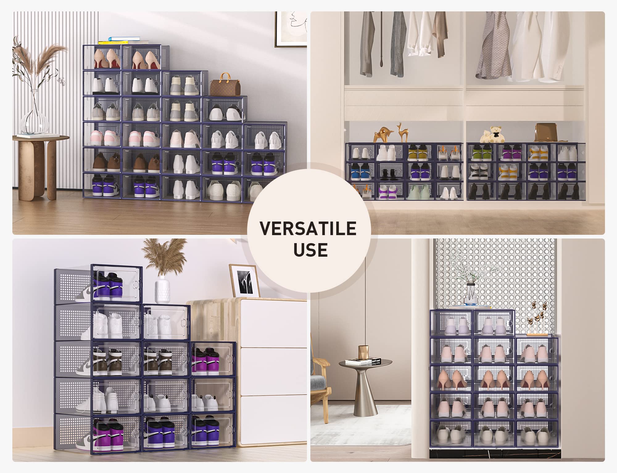 Foto 7 pulgar | Cajas Organizadoras Para Zapatos Kuject Xl, Paquete De 12 Unidades, Azules - Venta Internacional.