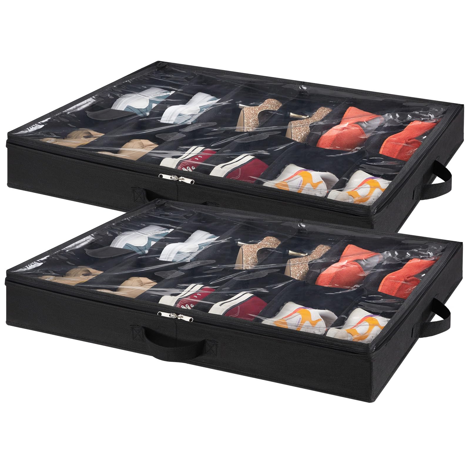 Foto 1 | Organizador Lifewit Para Guardar Zapatos Para Debajo De La Cama, Juego De 2 Unidades, Color Negro - Venta Internacional.