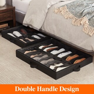 Foto 4 | Organizador Lifewit Para Guardar Zapatos Para Debajo De La Cama, Juego De 2 Unidades, Color Negro - Venta Internacional.